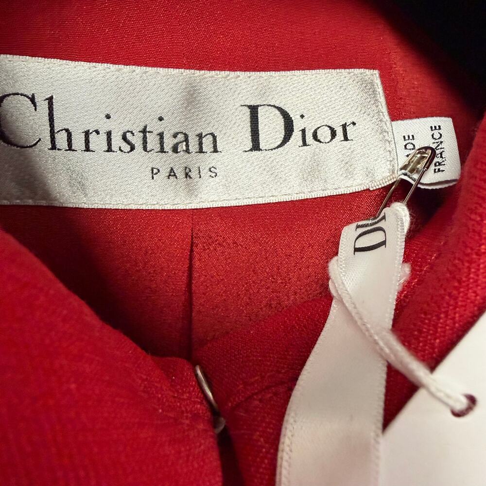 NWT Christian Dior Fitted Short Sleeved Button Up Jacket Red Womens 36 / US 4 - Picture 5 of 9